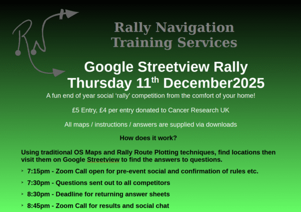 Google Streetview Rally 2025 Entry - Thursday 11th December